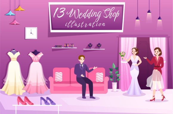 13 Wedding Shop Illustration: Elevate Your Bridal Branding