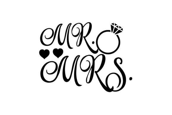 Crafting Timeless Romance: Mr. and Mrs. - Wedding Ring SVG Graphic