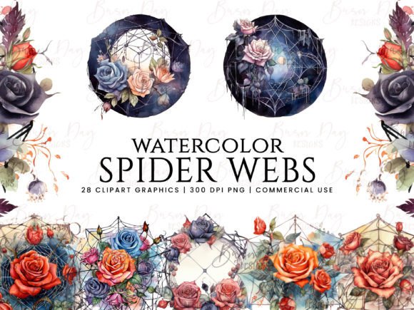 Designing with Shadows: The Allure of the Wedding Spider Web Clipart Bundle