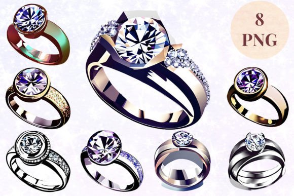 Elegant Wedding Ring Clipart: A Designer's Digital Asset