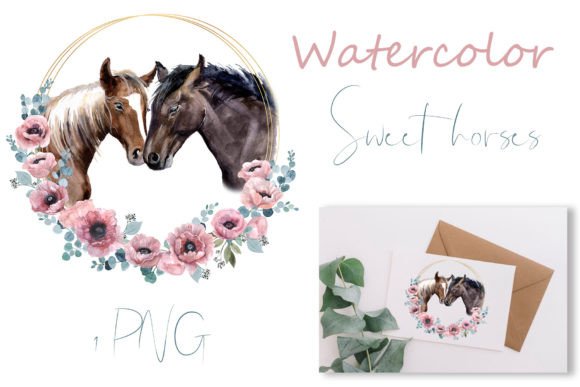 Enchanting Watercolor Horse Clipart for Wedding Art & DIY Projects