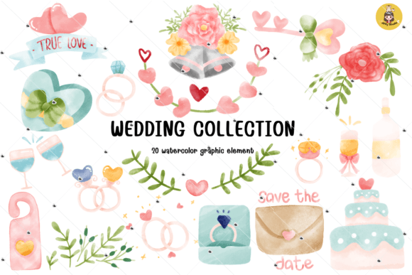 Enchanting Watercolor Wedding Clipart for Timeless Designs