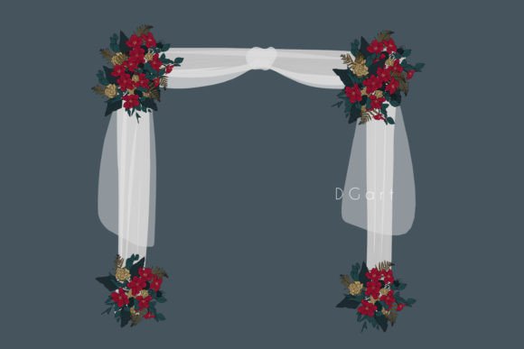 Enchanting Wedding Arch with Flowers Graphic for Ceremonies