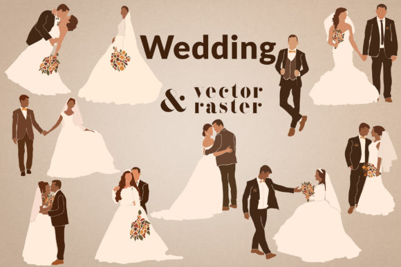 Modern Romance: The Abstract Wedding Clipart Collection