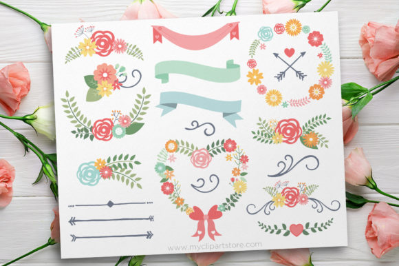 Spring Wedding Clipart: A Fresh Collection for Designers
