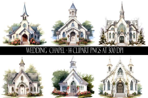 Watercolor Wedding Chapel Clipart: A Creative Toolkit for Designers