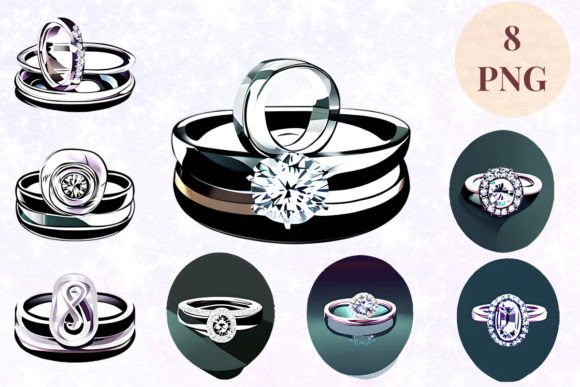 Wedding Ring 3 Clipart PNG: Versatile Design for Every Project